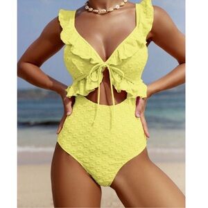 Couture Gypsy Yellow One Piece Swimsuit NWT